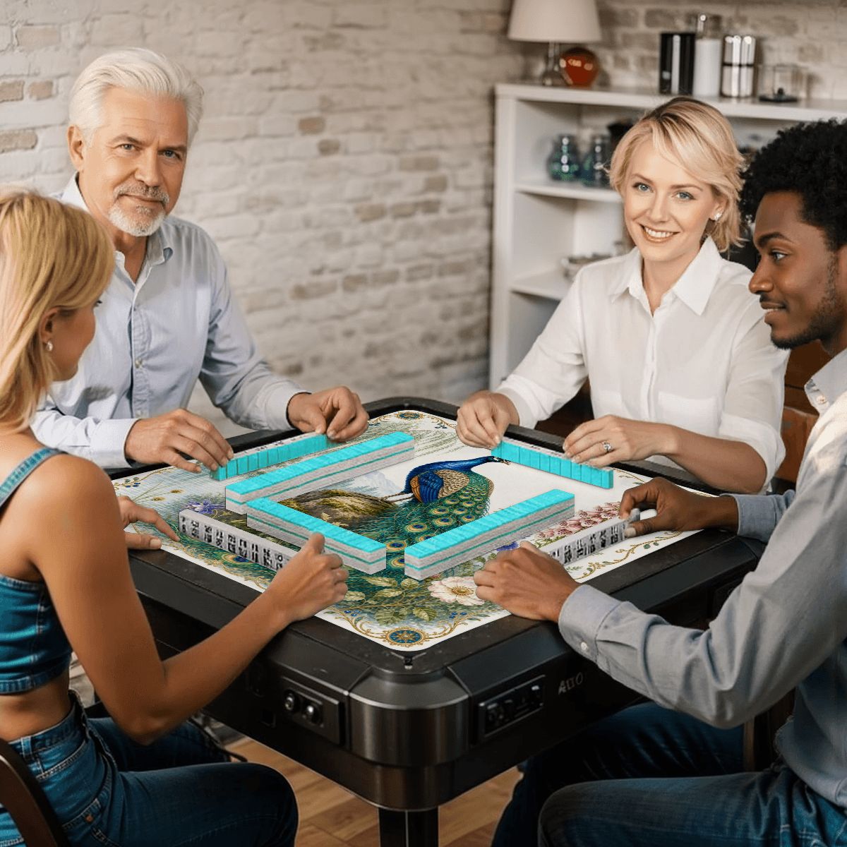 Peacock Mahjong Mat