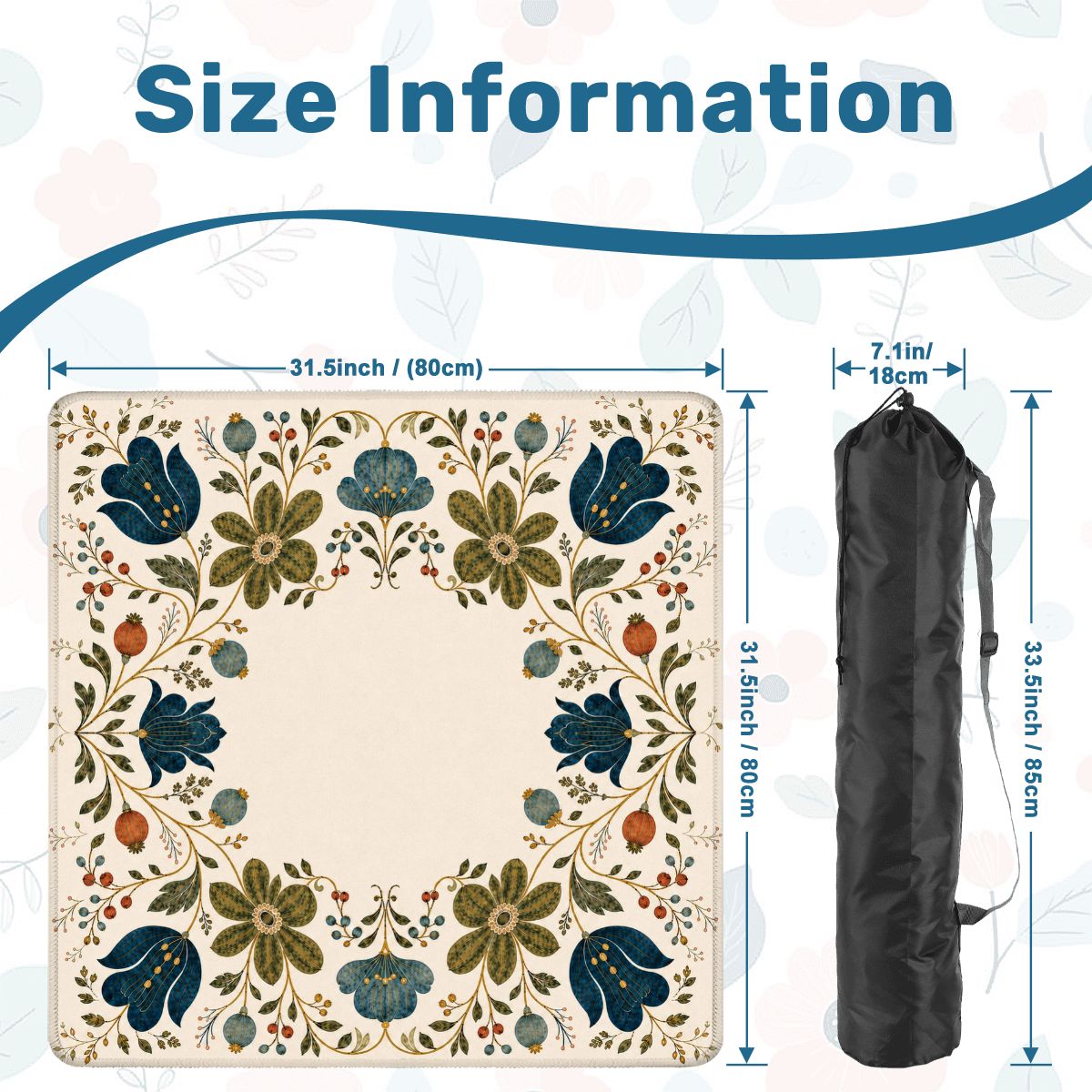 Scandinavian Floral Mahjong Mat