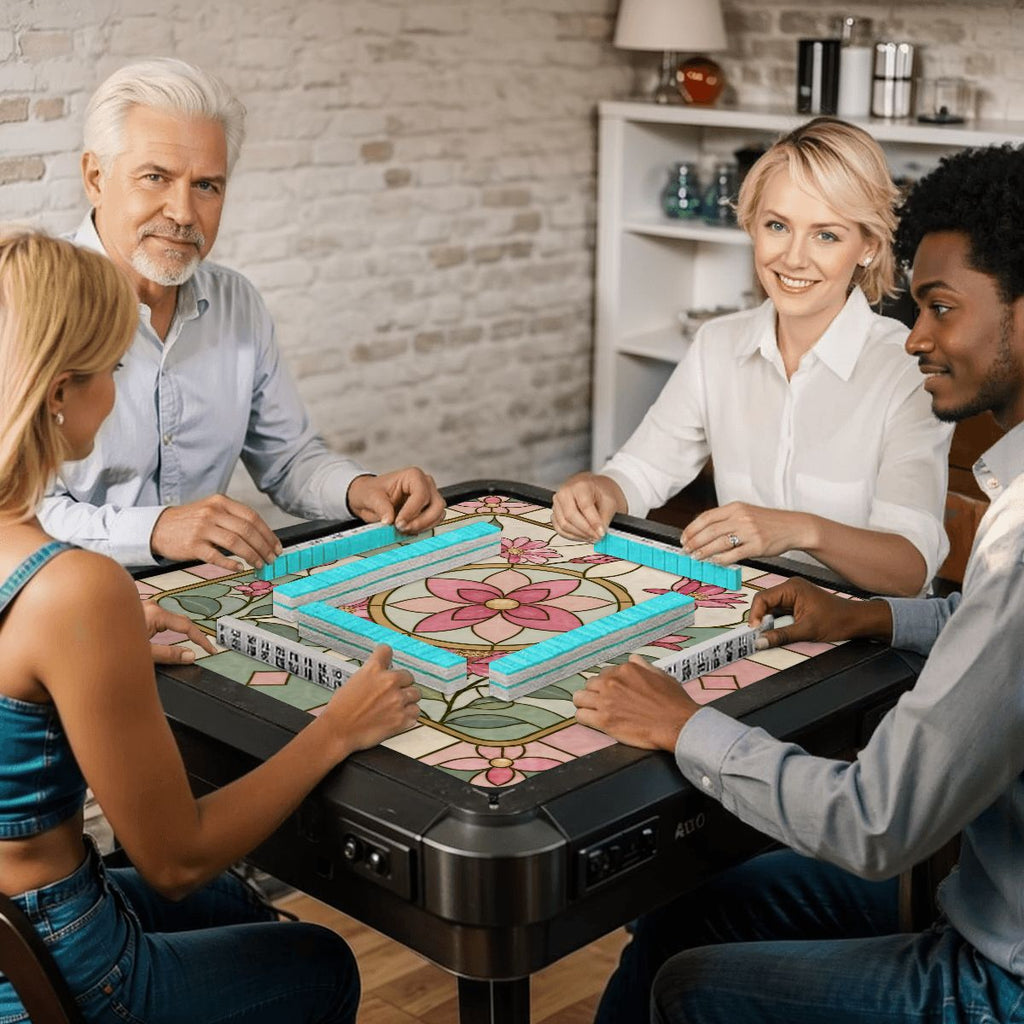 Pink Floral Mahjong Mat