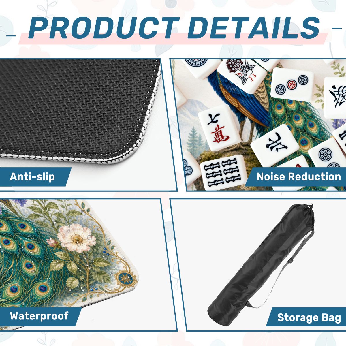 Peacock Mahjong Mat
