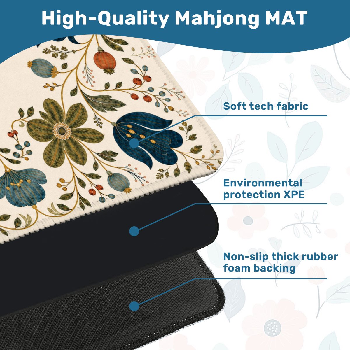 Scandinavian Floral Mahjong Mat