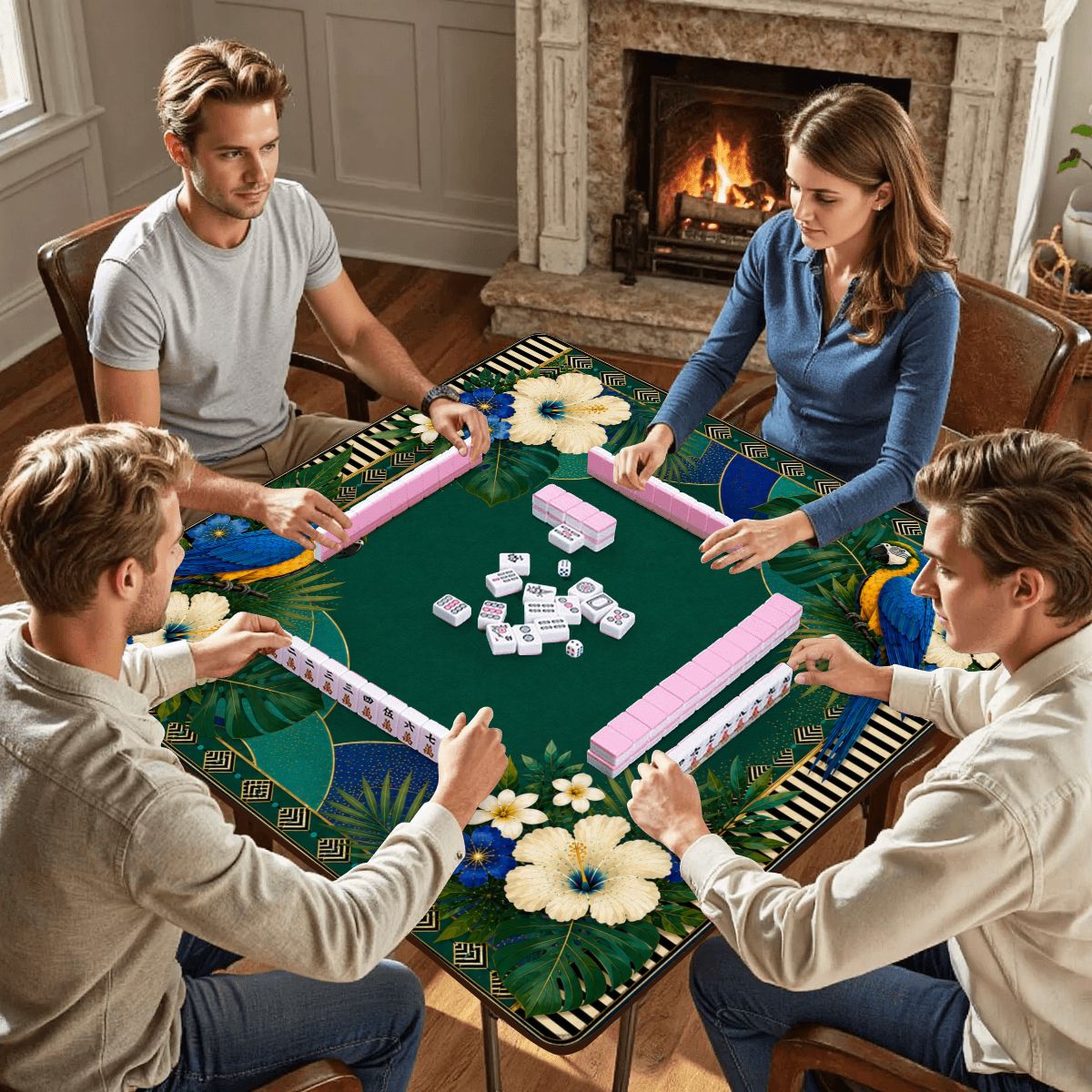 Tropical Parrot Mahjong Mat