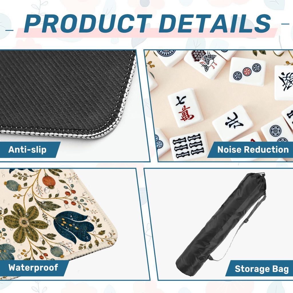 Scandinavian Floral Mahjong Mat