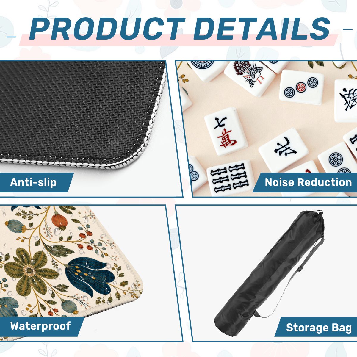 Scandinavian Floral Mahjong Mat