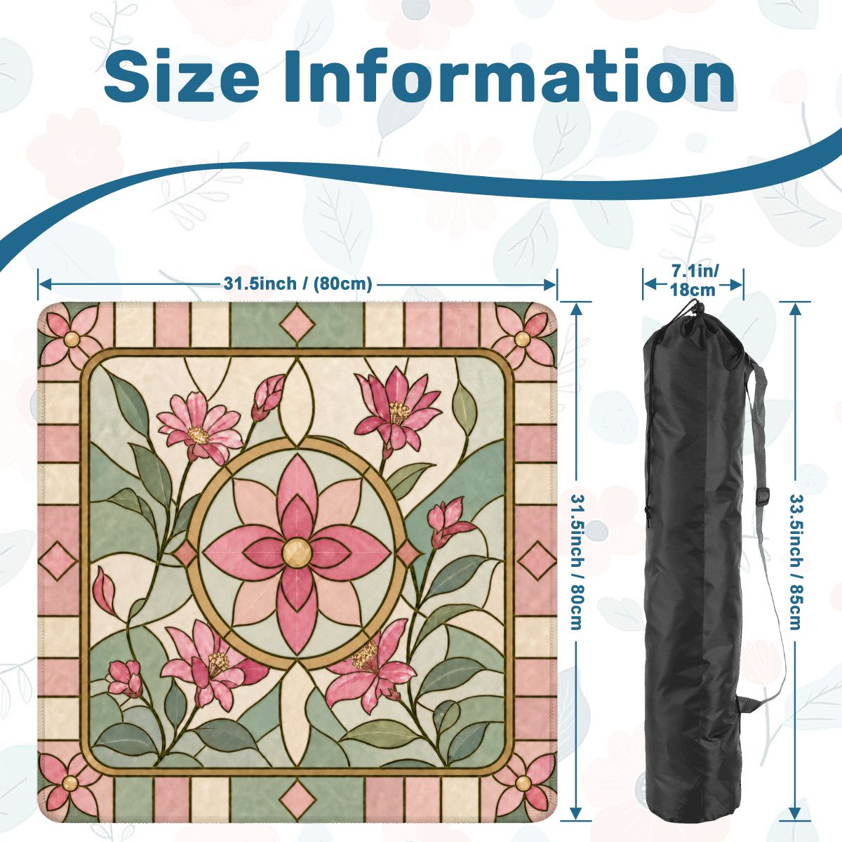 Pink Floral Mahjong Mat
