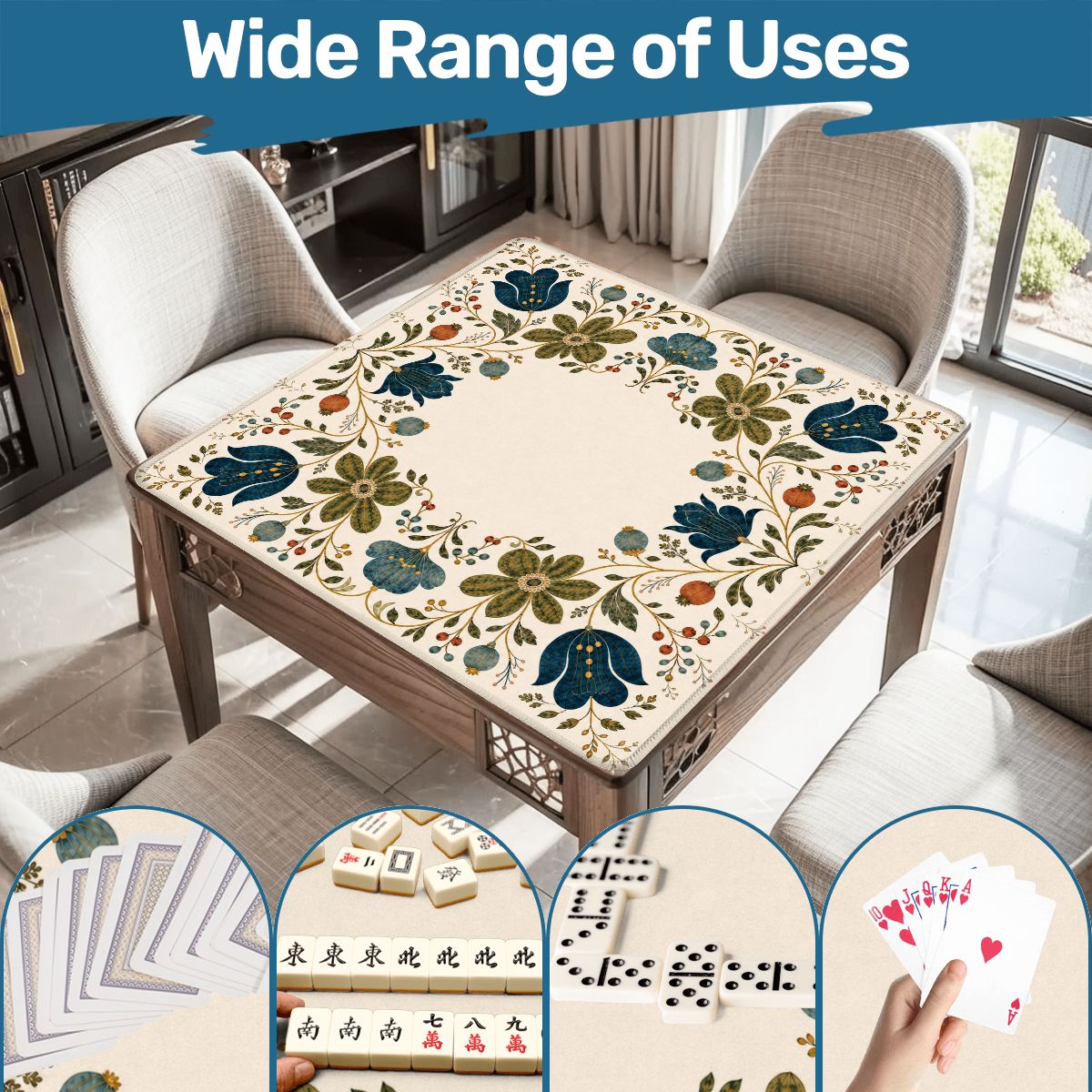 Scandinavian Floral Mahjong Mat