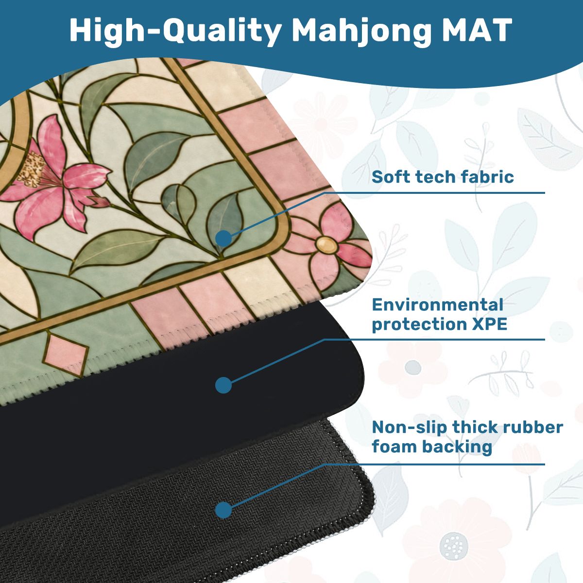 Pink Floral Mahjong Mat